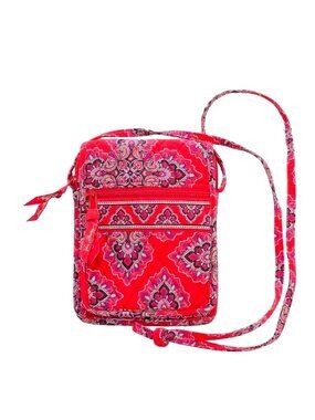 VERA BRADLEY Women's Handbag Red Paisley Design Crossbody Small